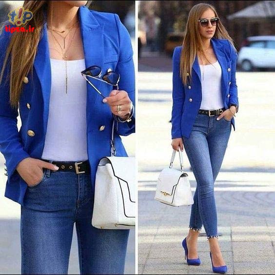 شلوار آبی زنانه