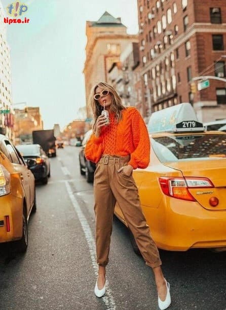استایل جذاب نارنجی برای پاییز