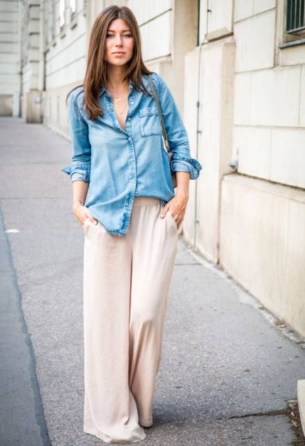 ایده استایل کت جین با شلوار بگ