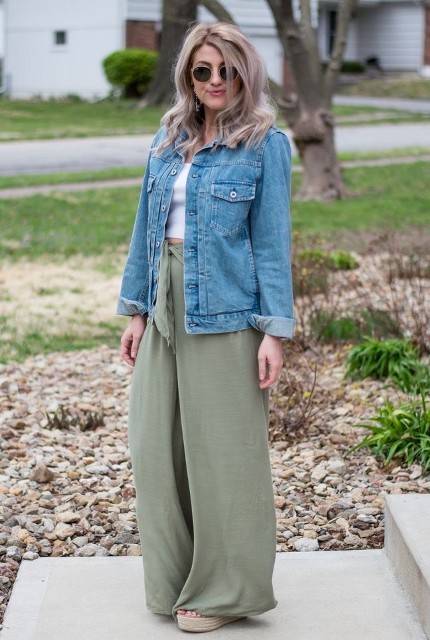 ایده استایل کت جین با شلوار بگ