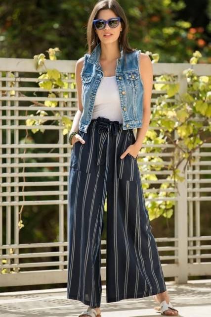 ایده استایل کت جین با شلوار بگ