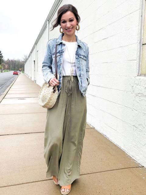 ایده استایل کت جین با شلوار بگ