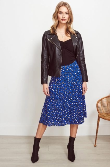 ایده استایل با دامن پلنگی زنانه