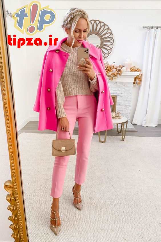 با کت ژاکت صورتی چه بپوشیم