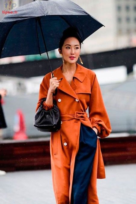 ایده لباس بیرونی رنگارنگ برای پاییز