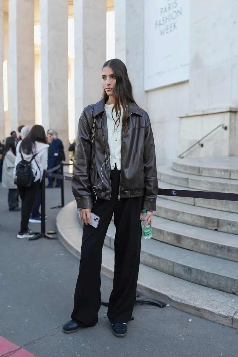 ژاکت چرمی + ژاکت + شلوار