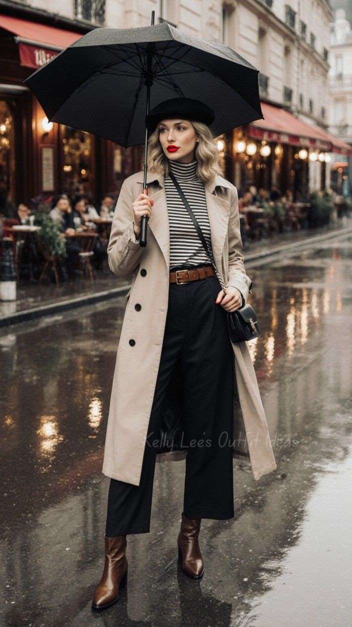 کت چرمی + دامن میدی + کفش تخت