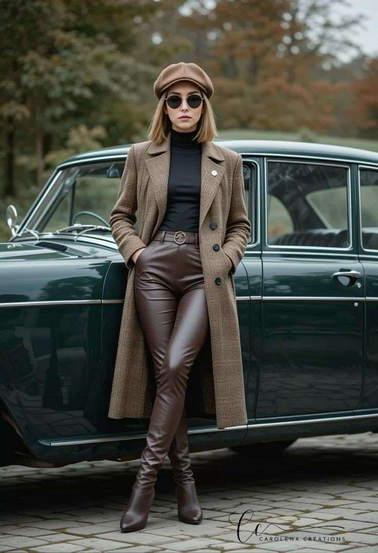 کت بارانی + جوراب شلواری + کفش پاشنه بلند