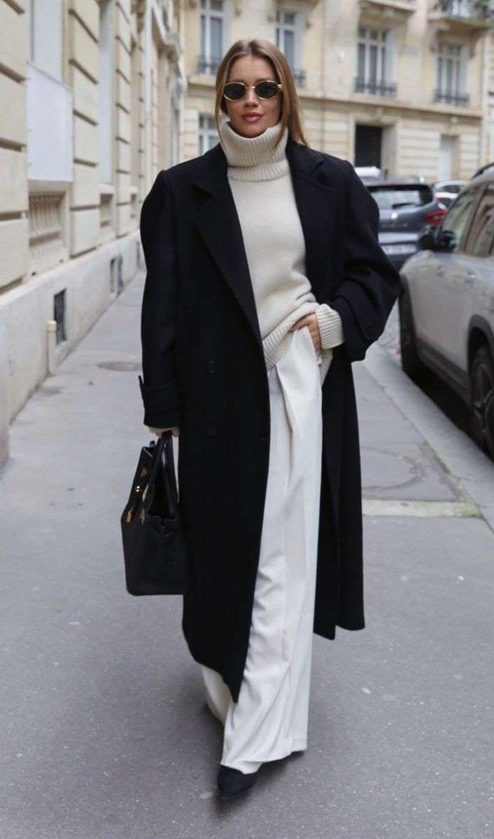 کت بلند + تاپ بافتدار + شلوار گشاد